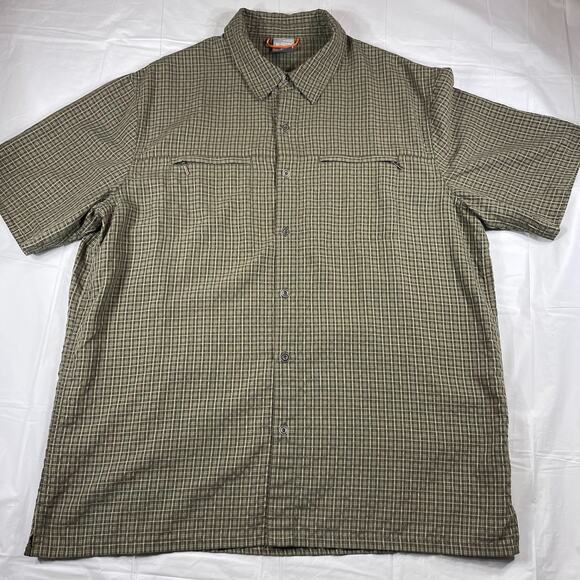 Nike ACG Shirt Mens XL Short Sleeve Plaid green Button - Picture 1 of 12